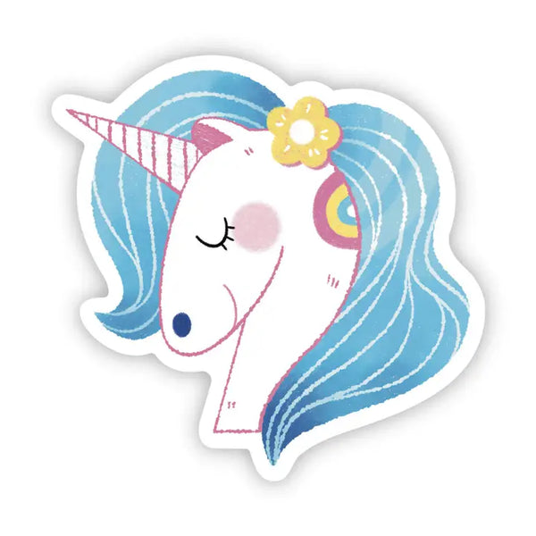 Big Moods Unicorn Rainbow and Flower Vinyl Sticker