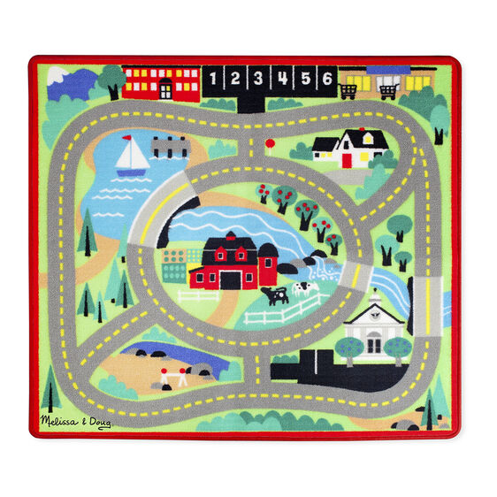 Melissa & Doug Round the Town Road Activity Rug & Car Set - NO PACKAGING