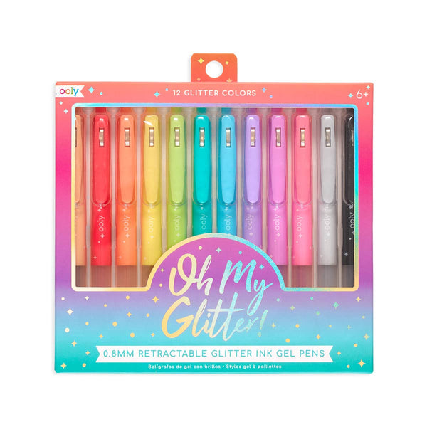 Ooly Oh My Glitter! Retractable Glitter Gel Pens, Pack of 12