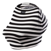 *FINAL SALE* Milk Snob 5-in-1 Multifunctional Carseat Cover - Black & White Signature Stripe