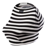 *FINAL SALE* Milk Snob 5-in-1 Multifunctional Carseat Cover - Black & White Signature Stripe