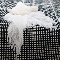 Modern Burlap Organic Cotton Muslin White Fringe Swaddle