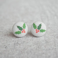Rachel O's Fabric Button Earrings