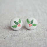 Rachel O's Fabric Button Earrings