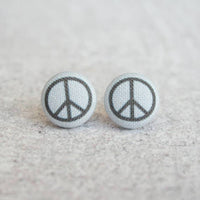 Rachel O's Fabric Button Earrings