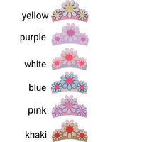 Retro Flower Print Claw Hair Clips