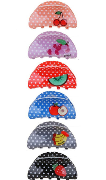 Fruit Print Claw Hair Clips