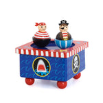 Pink Poppy Spinning Pirate Wooden Music Box
