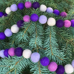 The Winding Road Purple Felt Ball Garland