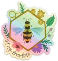 Exclusive Stay Bumble Die Cut Holographic Vinyl Sticker