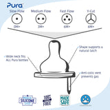Pura Stainless Kiki Slow Flow Natural Vent Nipples, 2 Pack