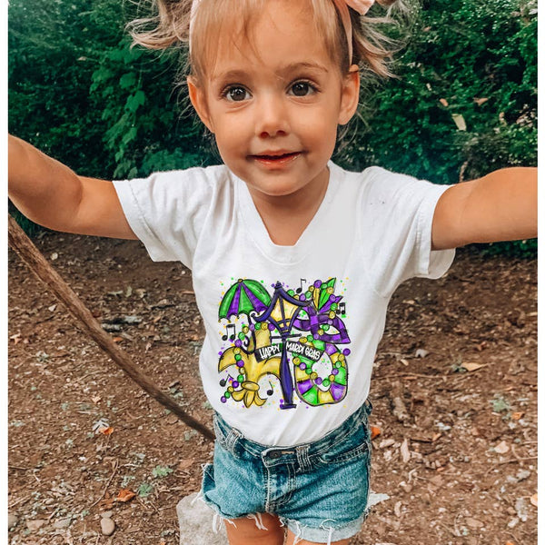*FINAL SALE* Mardi Gras Collage Kid's Tee