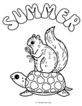 Hot Squirrel Summer Coloring Sheets