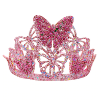 Pink Poppy Soft Glitter Butterfly Crown