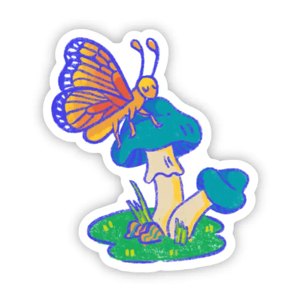 Big Moods Butterfly Mushroom Vinyl Sticker