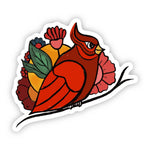 Big Moods Cardinal Floral Vinyl Sticker