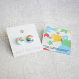 Rachel O's Fabric Button Earrings