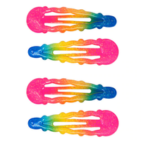 Pink Poppy Rainbow Snap Hair Clips