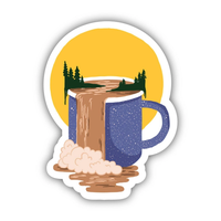 Big Moods Coffee Waterfall Vinyl Sticker