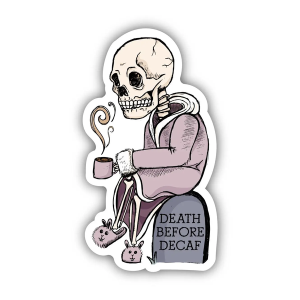 Big Moods 'Death Before Decaf' Vinyl Sticker