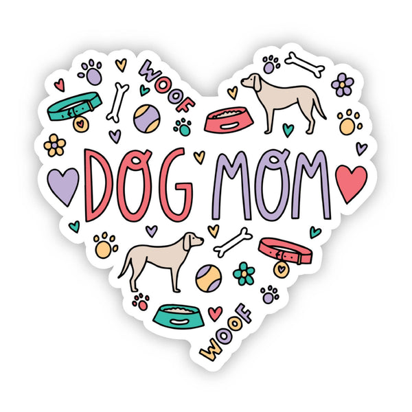 Big Moods 'Dog Mom' Heart Vinyl Sticker