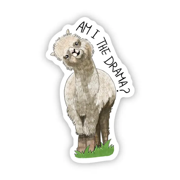 Big Moods 'Am I the Drama' Llama Vinyl Sticker