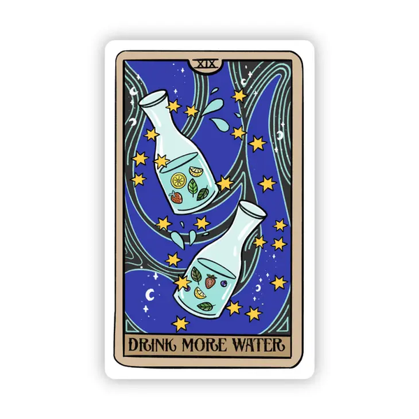 Big Moods 'Drink More Water' Tarot Card Vinyl Sticker