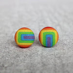 Rachel O's Fabric Button Earrings