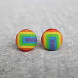 Rachel O's Fabric Button Earrings