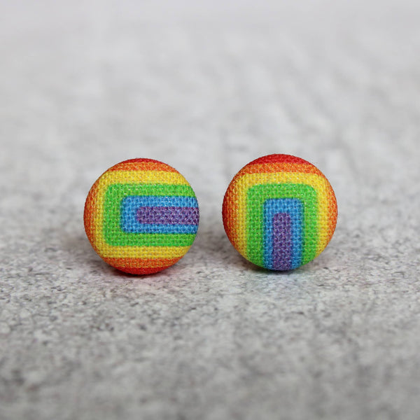 Rachel O's Fabric Button Earrings