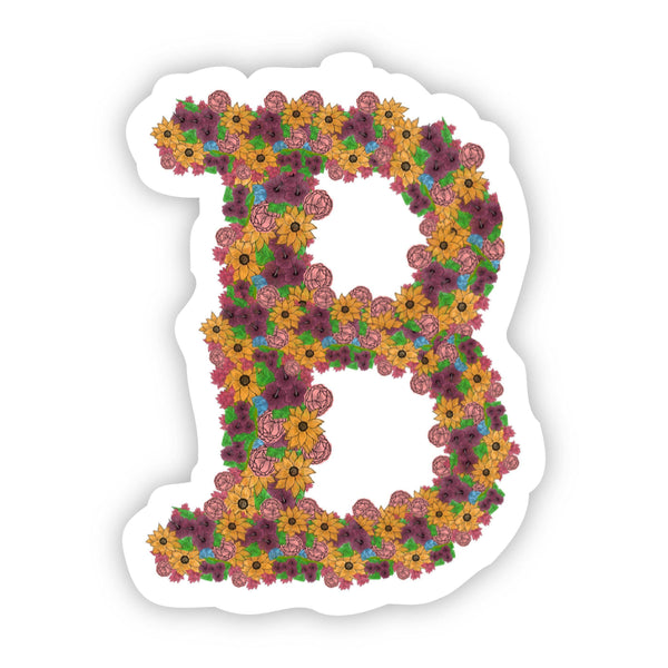 Big Moods Floral Letter 'B' Vinyl Sticker