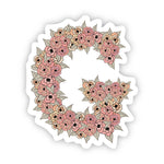 Big Moods Floral Letter 'G' Vinyl Sticker