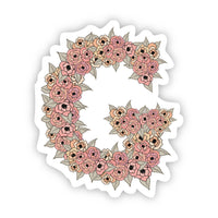 Big Moods Floral Letter 'G' Vinyl Sticker