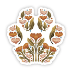 Big Moods Natural Floral Paw Print Vinyl Sticker