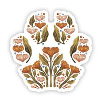 Big Moods Natural Floral Paw Print Vinyl Sticker