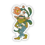 Big Moods Frog in Overalls Vinyl Sticker