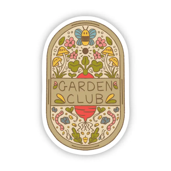 Big Moods 'Garden Club' Plaque Vinyl Sticker