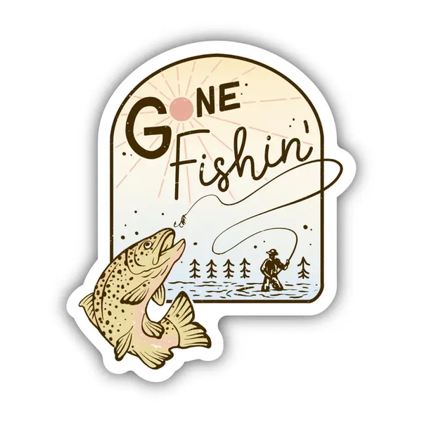 Big Moods 'Gone Fishin' Vinyl Sticker