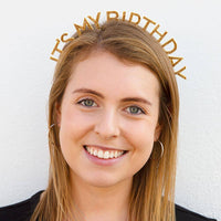 'It's My Birthday' Gold Metal Headband
