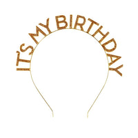 'It's My Birthday' Gold Metal Headband