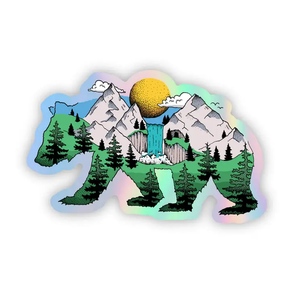 Big Moods Holographic Nature Bear Vinyl Sticker