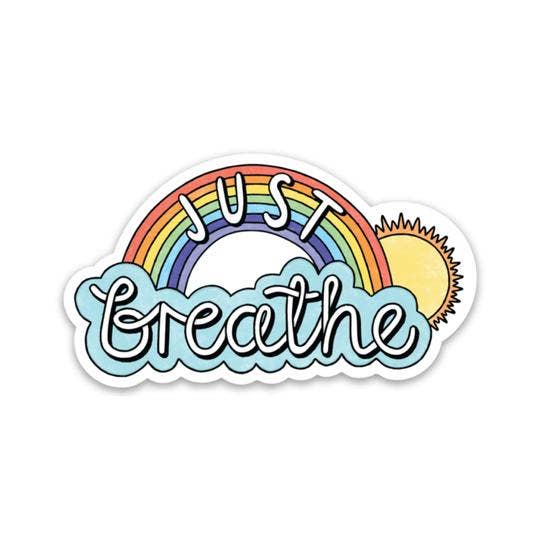 Big Moods 'Just Breathe' Rainbow Vinyl Sticker