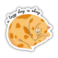 Big Moods 'A Lazy Day Is Okay' Cat Vinyl Sticker