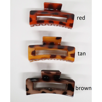Leopard Rectangle Hair Claw Clips