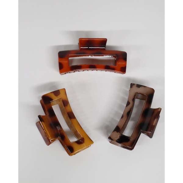 Leopard Rectangle Hair Claw Clips