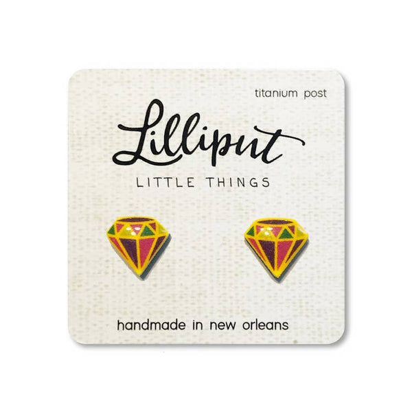 Lilliput Little Things Earrings - Mardi Gras Diamonds