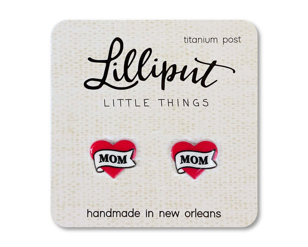 Lilliput Little Things Earrings - Mom Hearts