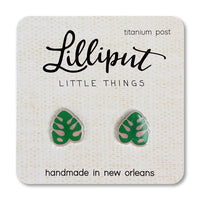 Lilliput Little Things Earrings - Monstera Leafs