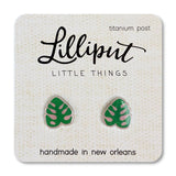 Lilliput Little Things Earrings - Monstera Leafs