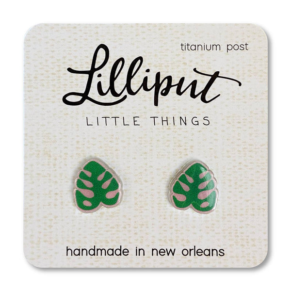 Lilliput Little Things Earrings - Monstera Leafs
